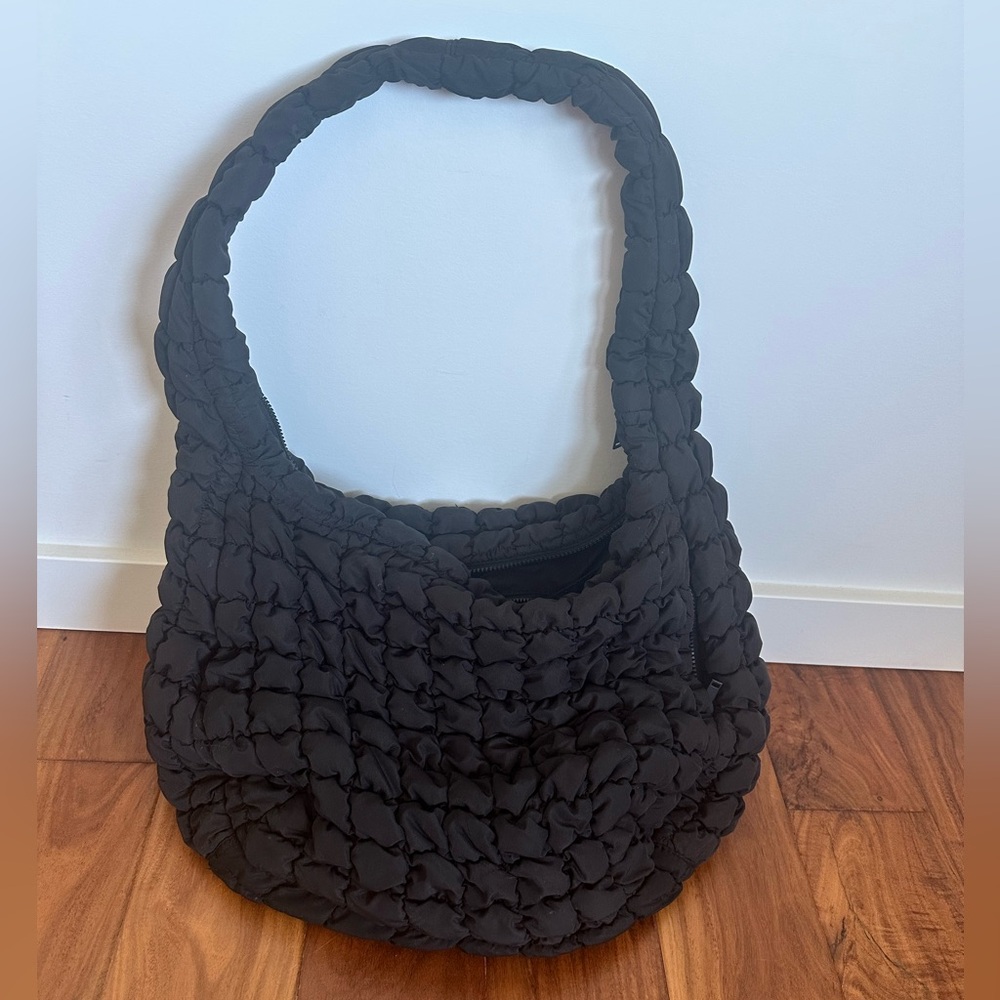 COS large quilted black bag